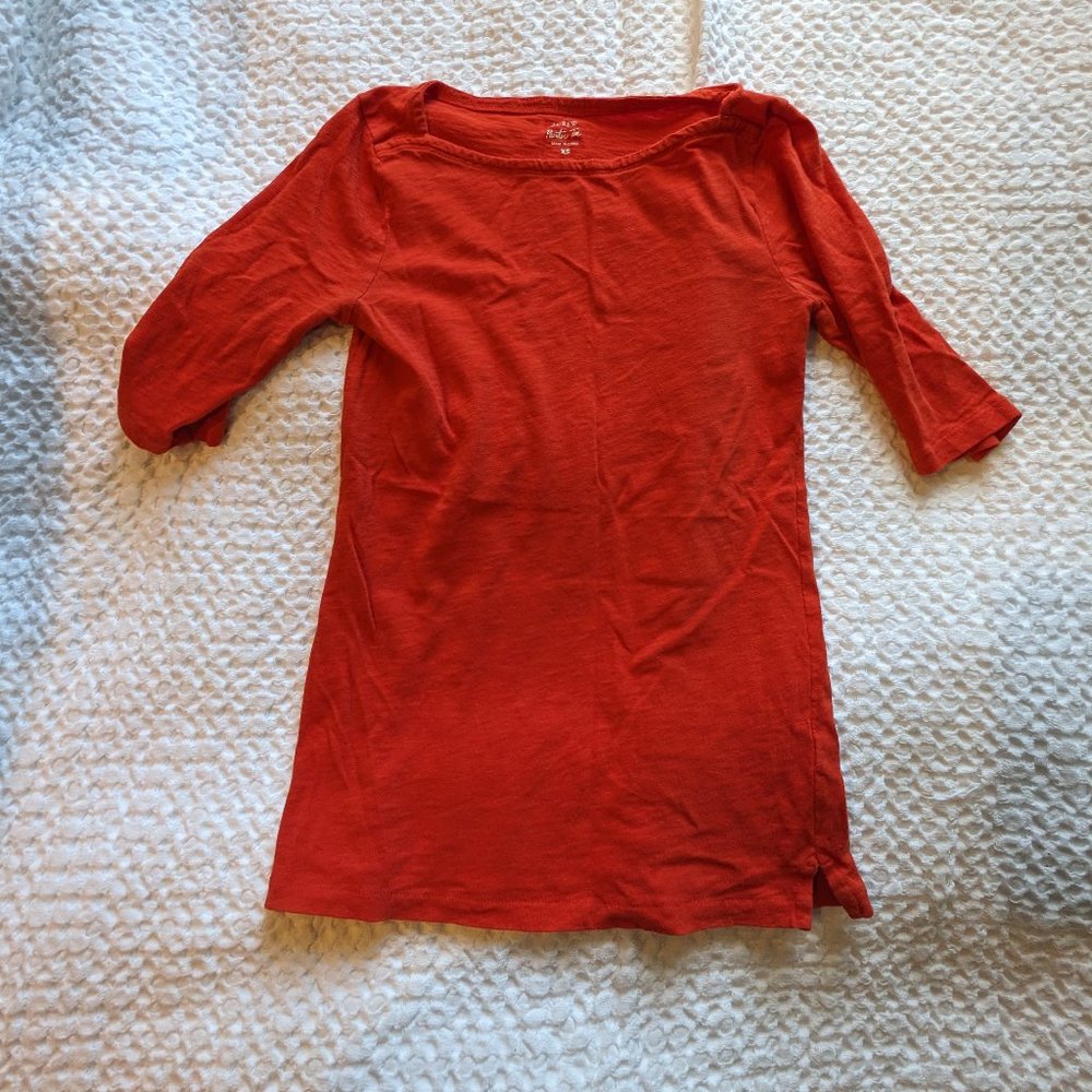 Bright orange J. Crew 1/2 sleeve Painter tee, XS